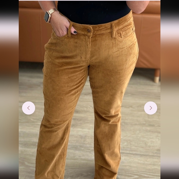 Judy Blue Pants - Judy Blue_New_Plus Size_Womens_Midrise_Boot Cut_15/32_Brown_Corduroy
